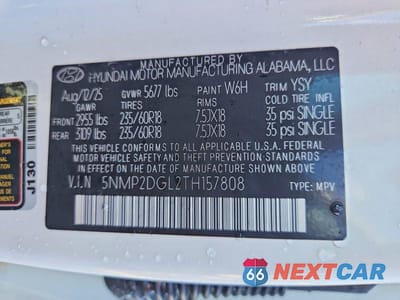 Zdjęcie 13 z 13 samochodu: 2026 HYUNDAI SANTA FE SEL VIN:5NMP2DGL2TH157808 - miniatura