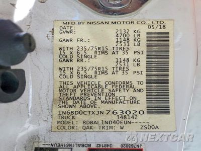 Zdjęcie 13 z 13 samochodu: 2018 NISSAN FRONTIER S VIN:1N6BD0CTXJN763020 - miniatura