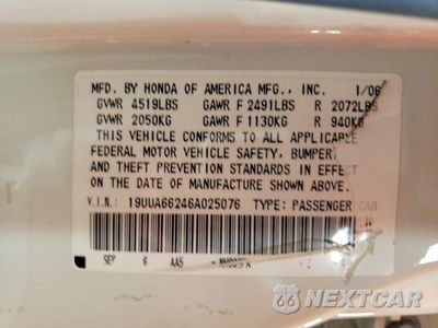 Zdjęcie 12 z 12 samochodu: 2006 ACURA 3.2TL VIN:19UUA66246A025076 - miniatura