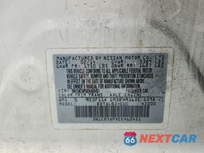 Zdjęcie 12 z 12 samochodu: 2014 NISSAN VERSA VIN:3N1CN7APXEK460451 - miniatura