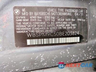 Zdjęcie 12 z 12 samochodu: 2011 BMW M3 VIN:WBSPM9C50BE203824 - miniatura