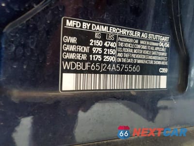 Zdjęcie 12 z 12 samochodu: 2004 MERCEDES-BENZ E 320 VIN:WDBUF65J24A575560 - miniatura