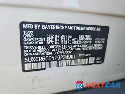 Zdjęcie 13 z 13 samochodu: 2023 BMW X5 XDRIVE40I VIN:5UXCR6C05P9P34901 - miniatura
