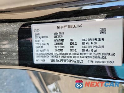 Zdjęcie 13 z 13 samochodu: 2023 TESLA MODEL 3 VIN:5YJ3E1EC5PF621852 - miniatura
