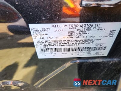 Zdjęcie 12 z 12 samochodu: 2010 FORD EDGE LIMITED VIN:2FMDK4KC6ABB03025 - miniatura