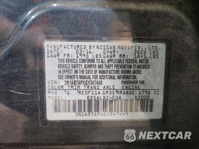 Zdjęcie 12 z 12 samochodu: 2016 NISSAN SENTRA SV VIN:3N1AB7APXGY247449 - miniatura
