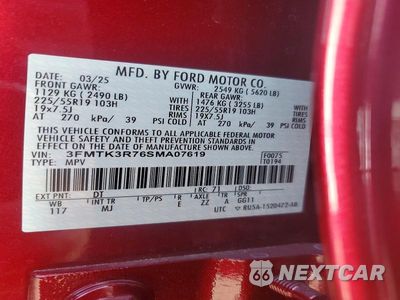 Zdjęcie 13 z 13 samochodu: 2025 FORD MUSTANG MACH-E PREMIUM VIN:3FMTK3R76SMA07619 - miniatura