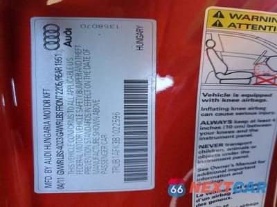 Zdjęcie 13 z 13 samochodu: 2011 AUDI TTS PREMIUM VIN:TRUB1AFK3B1022596 - miniatura