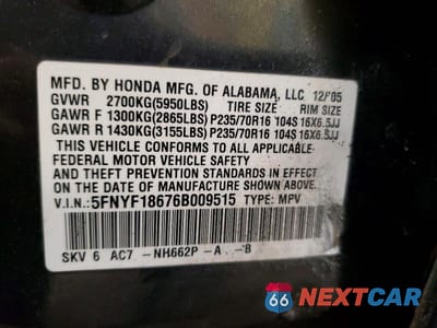Zdjęcie 13 z 13 samochodu: 2006 HONDA PILOT EX VIN:5FNYF18676B009515 - miniatura