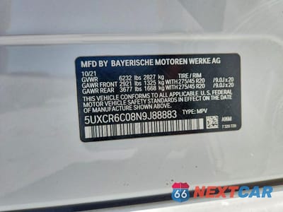 Zdjęcie 14 z 14 samochodu: 2022 BMW X5 XDRIVE40I VIN:5UXCR6C08N9J88883 - miniatura