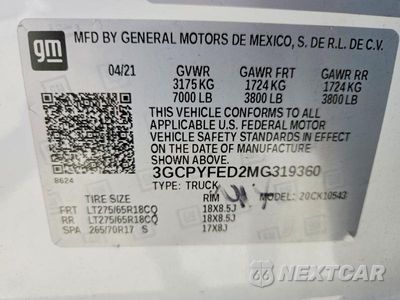 Zdjęcie 13 z 13 samochodu: 2021 CHEVROLET SILVERADO K1500 LT TRAIL BOSS VIN:3GCPYFED2MG319360 - miniatura