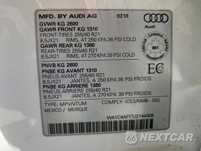 Zdjęcie 13 z 13 samochodu: 2018 AUDI SQ5 PRESTIGE VIN:WA1C4AFY7J2144309 - miniatura