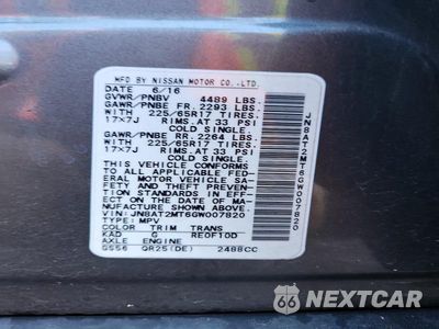 Zdjęcie 14 z 14 samochodu: 2016 NISSAN ROGUE S VIN:JN8AT2MT6GW007820 - miniatura