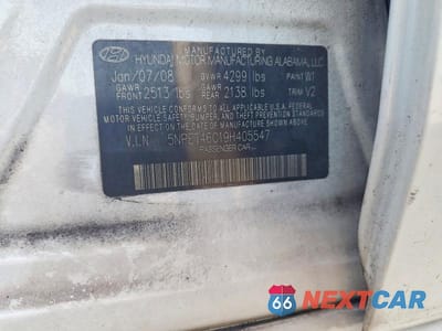 Zdjęcie 12 z 12 samochodu: 2009 HYUNDAI SONATA GLS VIN:5NPET46C19H405547 - miniatura