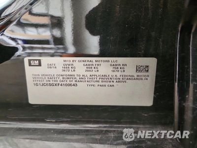 Zdjęcie 12 z 12 samochodu: 2015 CHEVROLET SONIC LT VIN:1G1JC6SGXF4100643 - miniatura