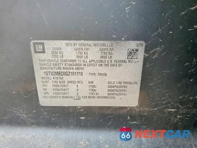 Zdjęcie 12 z 12 samochodu: 2016 GMC SIERRA K1500 SLE VIN:1GTV2MEC6GZ161713 - miniatura