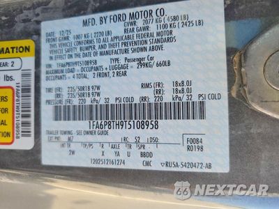 Zdjęcie 12 z 12 samochodu: 2026 FORD MUSTANG VIN:1FA6P8TH9T5108958 - miniatura