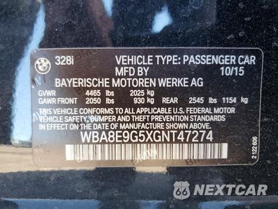 Zdjęcie 12 z 12 samochodu: 2016 BMW 328 I SULEV VIN:WBA8E9G5XGNT47274 - miniatura