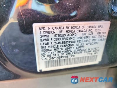 Zdjęcie 13 z 13 samochodu: 2006 ACURA MDX TOURING VIN:2HNYD18906H511366 - miniatura