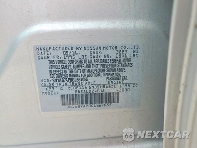 Zdjęcie 12 z 12 samochodu: 2016 NISSAN SENTRA SV VIN:3N1AB7AP0GL667055 - miniatura