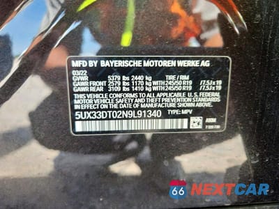 Zdjęcie 14 z 14 samochodu: 2022 BMW X4 XDRIVE30I VIN:5UX33DT02N9L91340 - miniatura