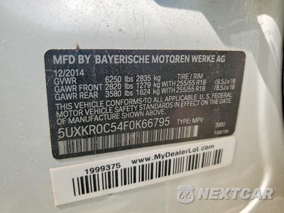 Zdjęcie 13 z 13 samochodu: 2015 BMW X5 XDRIVE35I VIN:5UXKR0C54F0K66795 - miniatura