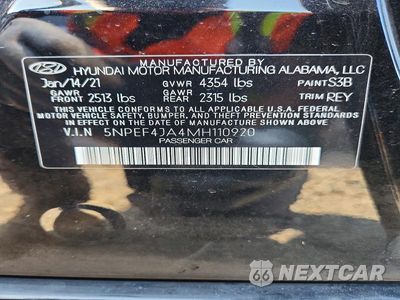 Zdjęcie 12 z 12 samochodu: 2021 HYUNDAI SONATA SEL VIN:5NPEF4JA4MH110920 - miniatura