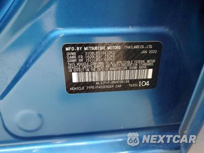 Zdjęcie 12 z 12 samochodu: 2022 MITSUBISHI MIRAGE G4 SE VIN:ML32FVFJ8NHF06159 - miniatura