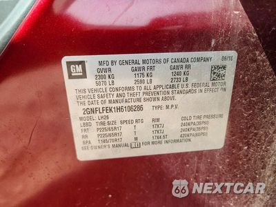 Zdjęcie 12 z 12 samochodu: 2017 CHEVROLET EQUINOX LT VIN:2GNFLFEK1H6106286 - miniatura