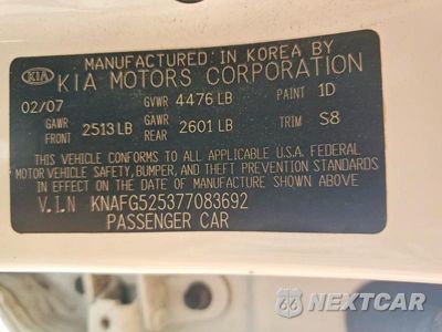 Zdjęcie 12 z 12 samochodu: 2007 KIA RONDO BASE/LX/EX VIN:KNAFG525377083692 - miniatura