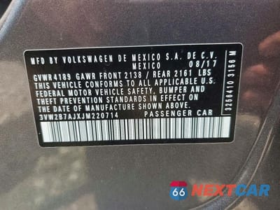 Zdjęcie 12 z 12 samochodu: 2018 VOLKSWAGEN JETTA S VIN:3VW2B7AJXJM220714 - miniatura