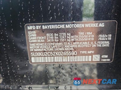 Zdjęcie 12 z 12 samochodu: 2019 BMW X6 XDRIVE35I VIN:5UXKU2C52K0Z65590 - miniatura