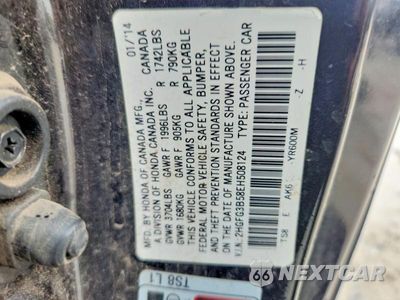 Zdjęcie 12 z 12 samochodu: 2014 HONDA CIVIC LX VIN:2HGFG3B58EH508124 - miniatura