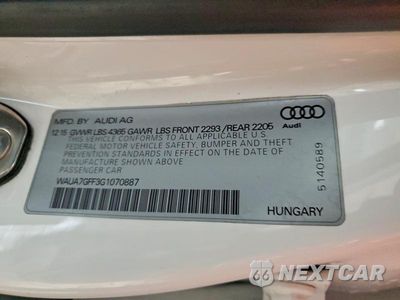 Zdjęcie 12 z 12 samochodu: 2016 AUDI A3 PREMIUM VIN:WAUA7GFF3G1070887 - miniatura