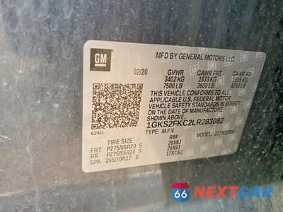 Zdjęcie 13 z 13 samochodu: 2020 GMC YUKON XL K1500 SLE VIN:1GKS2FKC2LR283082 - miniatura