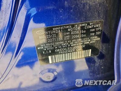 Zdjęcie 13 z 13 samochodu: 2020 HYUNDAI ELANTRA SPORT VIN:KMHD04LB2LU086300 - miniatura