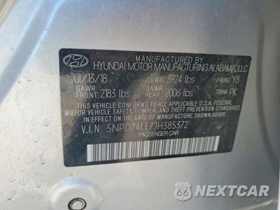 Zdjęcie 12 z 12 samochodu: 2018 HYUNDAI ELANTRA SE VIN:5NPD74LF7JH385372 - miniatura
