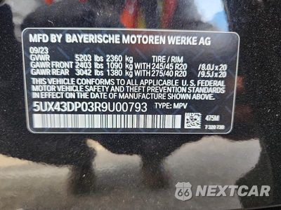 Zdjęcie 13 z 13 samochodu: 2024 BMW X3 SDRIVE30I VIN:5UX43DP03R9U00793 - miniatura