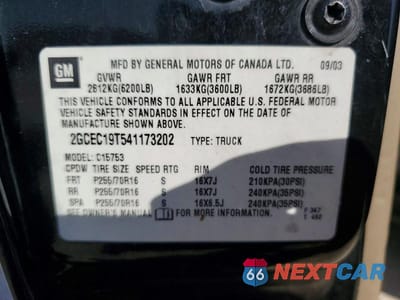 Zdjęcie 12 z 12 samochodu: 2004 CHEVROLET SILVERADO C1500 VIN:2GCEC19T541173202 - miniatura
