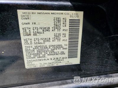 Zdjęcie 13 z 13 samochodu: 2020 NISSAN MURANO SV VIN:5N1AZ2BS4LN129740 - miniatura