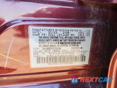 Zdjęcie 13 z 13 samochodu: 2023 NISSAN SENTRA SV VIN:3N1AB8CV1PY224384 - miniatura