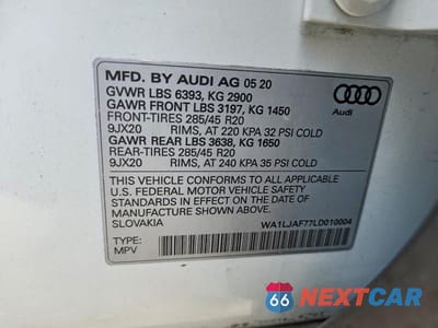 Zdjęcie 13 z 13 samochodu: 2020 AUDI Q7 PREMIUM PLUS VIN:WA1LJAF77LD010004 - miniatura