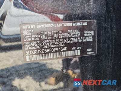 Zdjęcie 13 z 13 samochodu: 2015 BMW X6 XDRIVE35I VIN:5UXKU2C58F0F94640 - miniatura