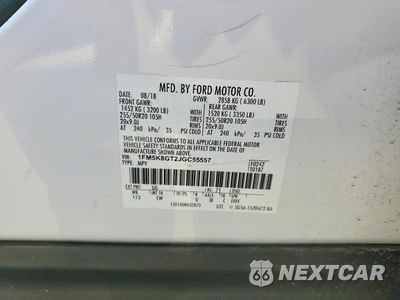 Zdjęcie 13 z 13 samochodu: 2018 FORD EXPLORER SPORT VIN:1FM5K8GT2JGC55557 - miniatura