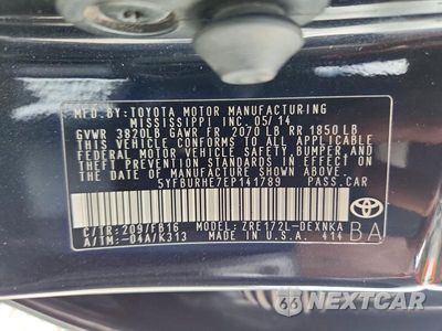 Zdjęcie 12 z 12 samochodu: 2014 TOYOTA COROLLA LE VIN:5YFBURHE7EP141789 - miniatura