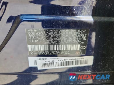 Zdjęcie 12 z 12 samochodu: 2007 LEXUS ES 350 VIN:JTHBJ46G272105749 - miniatura