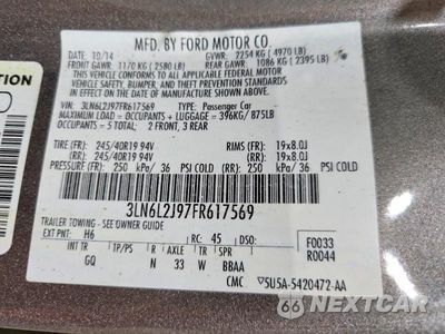Zdjęcie 12 z 12 samochodu: 2015 LINCOLN MKZ VIN:3LN6L2J97FR617569 - miniatura