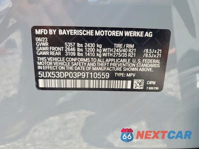 Zdjęcie 25 z 26 samochodu: 2023 BMW X3 VIN:5UX53DP03P9T10559 - miniatura