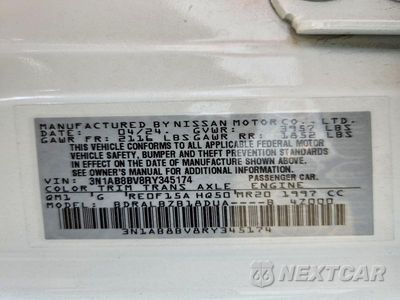 Zdjęcie 12 z 12 samochodu: 2024 NISSAN SENTRA S VIN:3N1AB8BV8RY345174 - miniatura