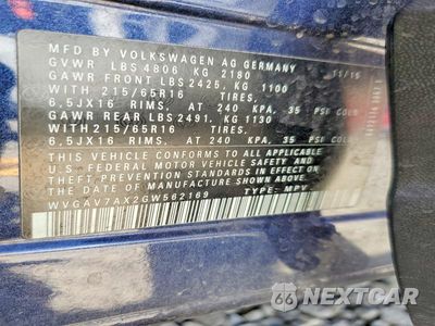 Zdjęcie 13 z 13 samochodu: 2016 VOLKSWAGEN TIGUAN S VIN:WVGAV7AX2GW562169 - miniatura